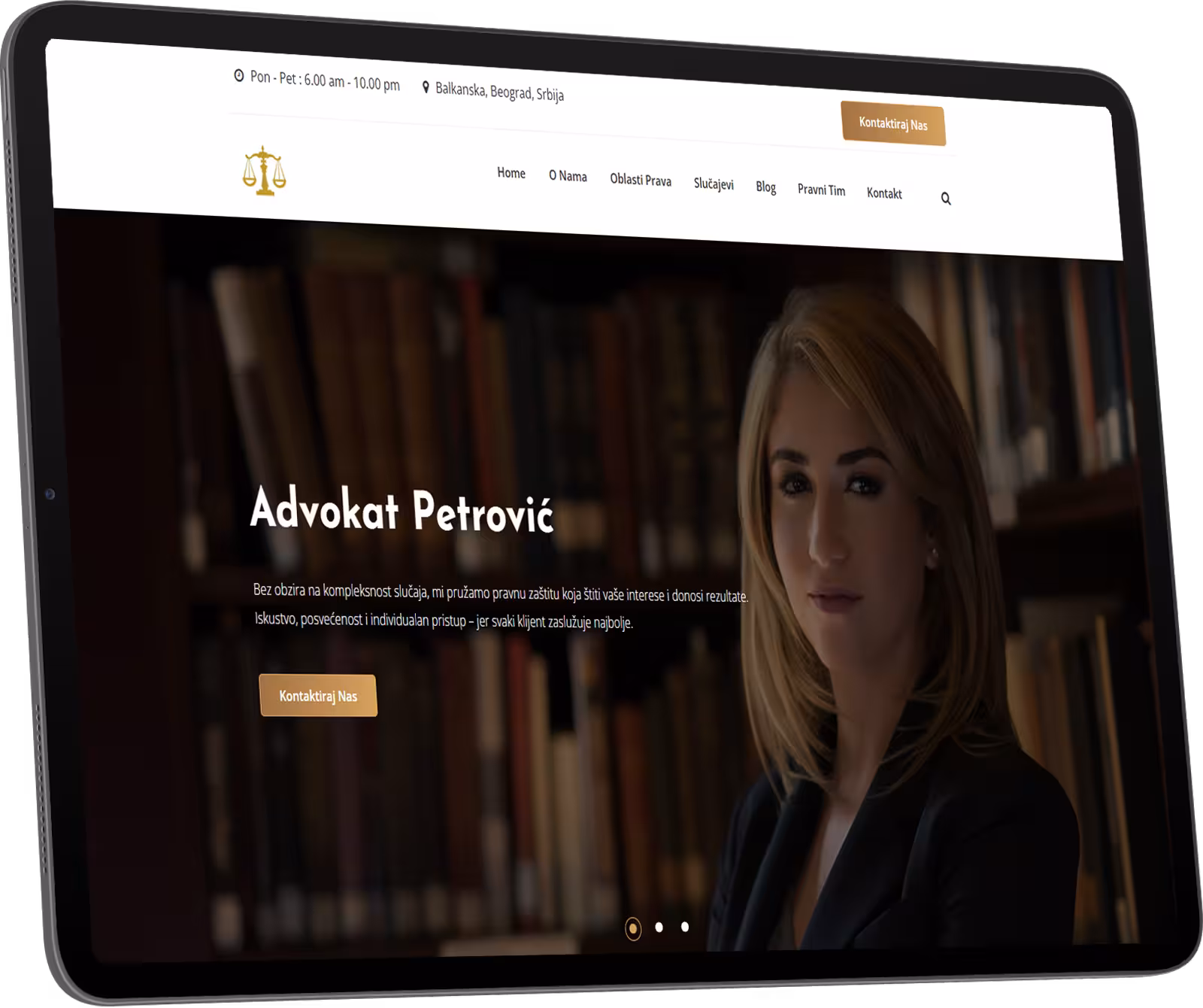 Screenshot sajta advokatske kancelarije